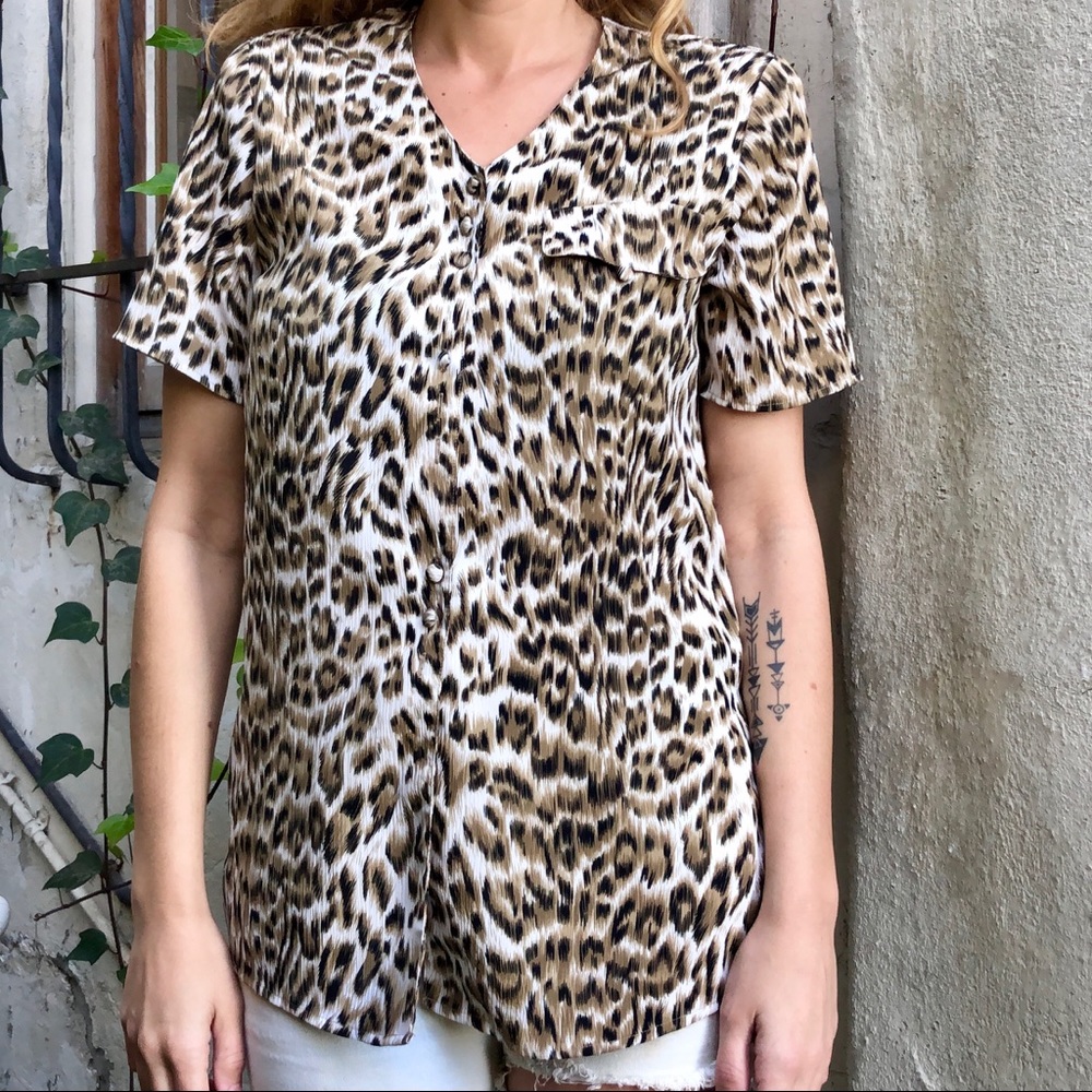 Christie and Jill vintage animal print blouse
